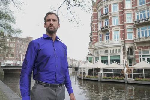 Royal blue silk shirt - product media